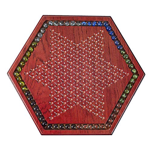 Juego de mesa chino de mesa de madera con 60 canicas de colores miniatura 3