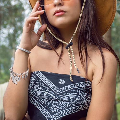 RechicGu Charms Magic Gold Ball Theme Link Chain Bracelet Cuff Bangle Western Cowgirl Fairytal Hat Star Bull Leaf Cactus Gift Jewelry4