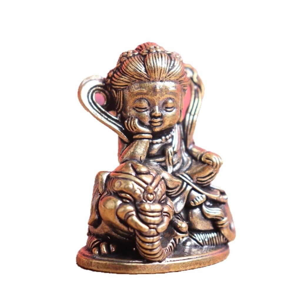Huffa Brass Pure Samantabhadra Bodhisattva Statue For Home Office Desk Decoration