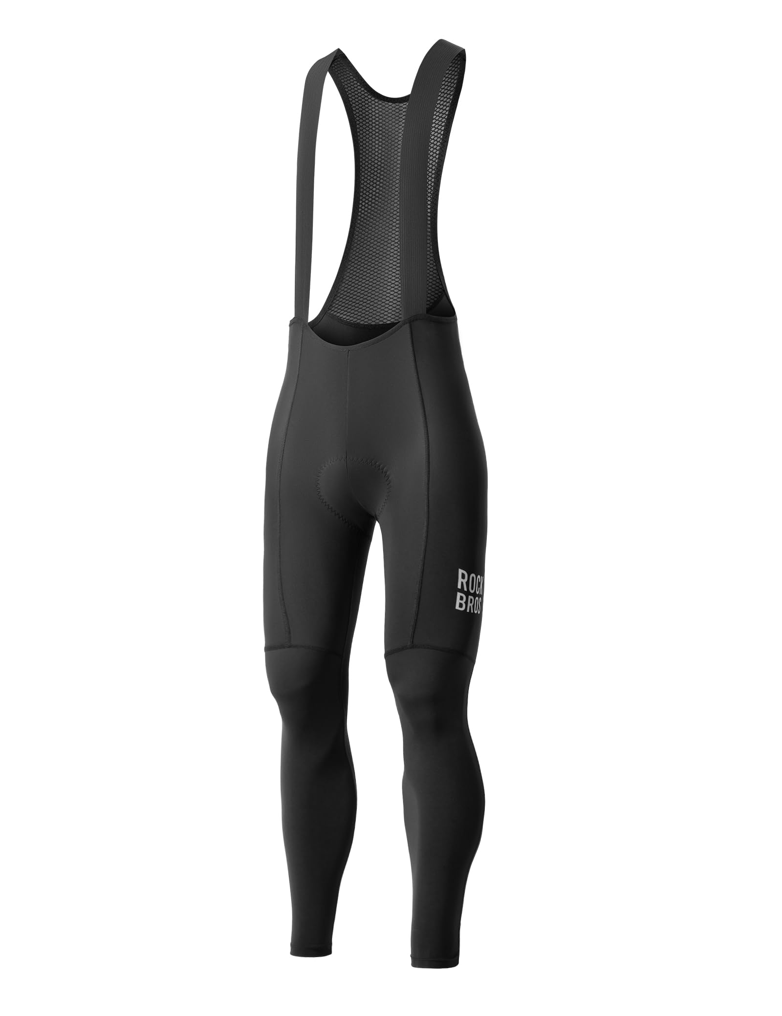 ROCKBROS Salopette da Ciclismo Uomo, Pantaloni Lunghi Bici con Bretelle | con Fondello Imbottito 3D, Traspirante e Elastico, Asciugatura Rapida, per Bici da Strada MTB, Nero, M