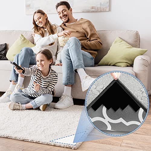 Saisn Rug Gripper For Hardwood Floors Carpet Area Rugs Tile Floors Non Slip Rug Pads Double Sided Reusable Rug Grippers Washable Carpet Gripper Keep Rug Corners Flat (4 Pack) #TOP6
