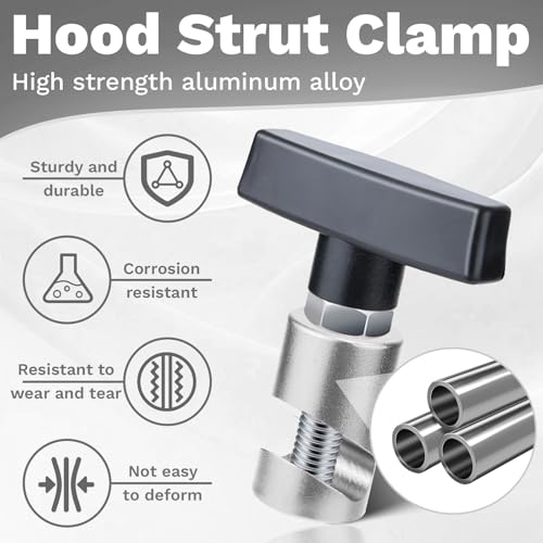 Image of ecocstm 2 PCS Car Hood Prop Struts Clamp, Hood Strut Clamp, Car Hood Holder