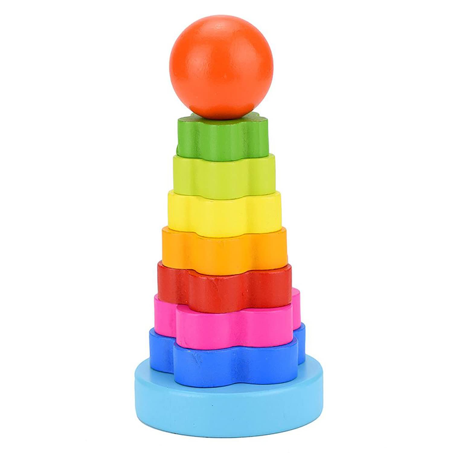 Smoneo Montessori Wooden Flower Rainbow Rings Tower; Shape Recognition, Sorting, Stacking and Plugging; Stacker Building Educational Learning Toy Game for 3 Years and Above Toddler Kids (B09GYBKFYX) Amazon Price History, Amazon Price Tracker