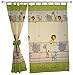 TupTam Kinderzimmer Vorhäng Baby Gardinen mit Schleifen 2er Set, Farbe: Imagine Grün, Größe: ca. 155x95 cm