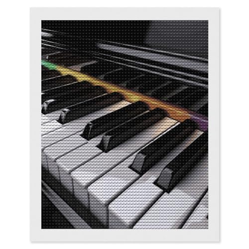 Peinture diamant ronde motif piano pour créer une décoration murale zen dans votre bureau