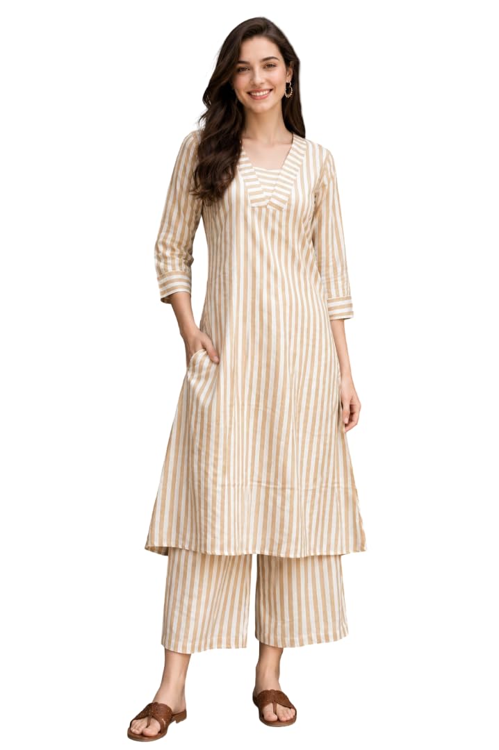 A-Line Kurta with Matching Straight Palazzo-pant | Casual & Ethnic Wear-image-39