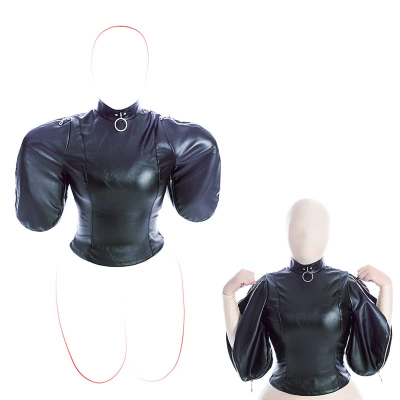 Manette Lingerie Sexy Erotica SM Vestito di Pelle Giacca Signore Manette Stabile Punk Accessori Bondage Borsa La Camicia di Forza Giocattoli Sessuali for Donne(L)