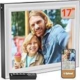 Pix-Star 17 inch Extra Large Digital Frame | Free Unlimited Cloud | Share Videos and Photos by Email or App | Motion Sensor | Large Electronic Picture Frame