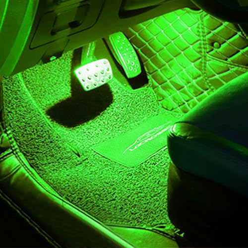 QAUBEN Car Ambient Lighting 64 Colors Multicoloured Music Footwell Lighting RF Remote + APP Control Car DIY Decorative Atmosphere Lighting DC 12V 1W