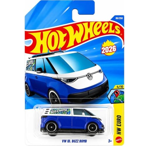 Image of Hot Wheels VW ID. Buzz Bomb HW Euro Ages 3 and Up 86 /250 (Blue /White) | Ages 3 and Up, 86 /250