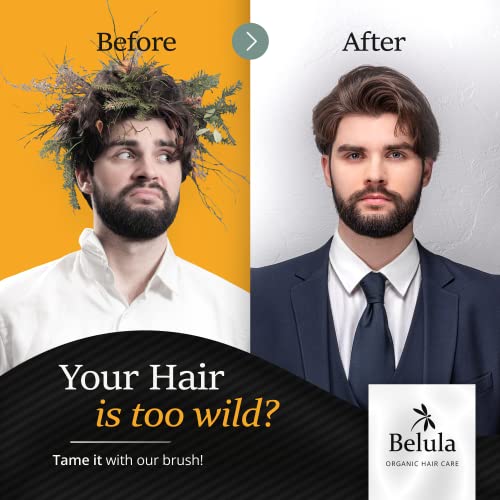 Belula Men's Hair Grooming Set: Boar Bristle Brush, Nylon Pin Brush, Wooden Comb, and Travel Bag for Styling - Image 3
