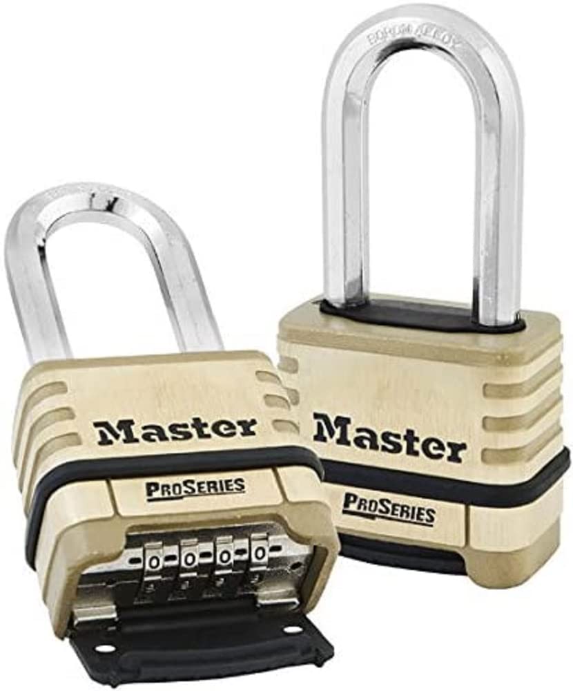 Master Lock 1175DLH Cadenas à anse longue Laiton Cadenas à combinaison