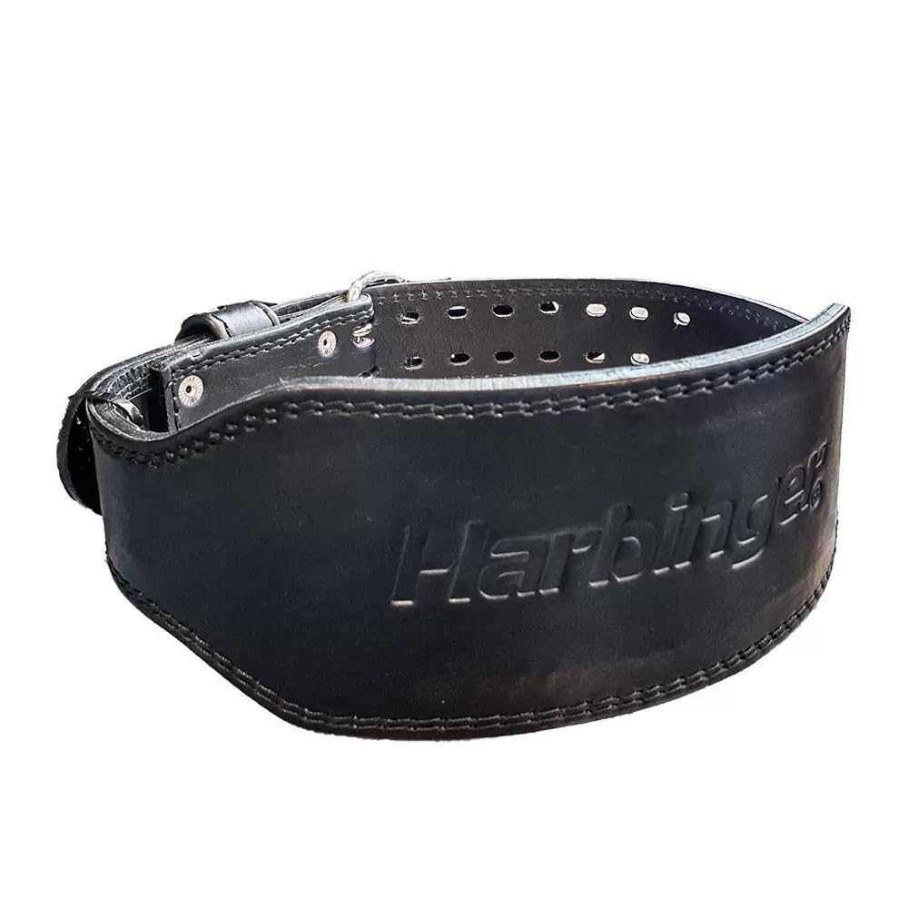 Harbinger 10MM Ceinture Powerlifting – Soutien Lombaire | Noir; M; stabilise le core et le dos; cuir extra épais avec doublure en daim – pour powerlifters