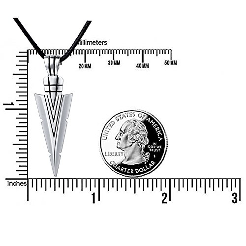 Men's 925 Sterling Silver Arrow Arrowhead Poseidon Sentimental for Him Boyfriend Pendant Necklace Gift Cords4
