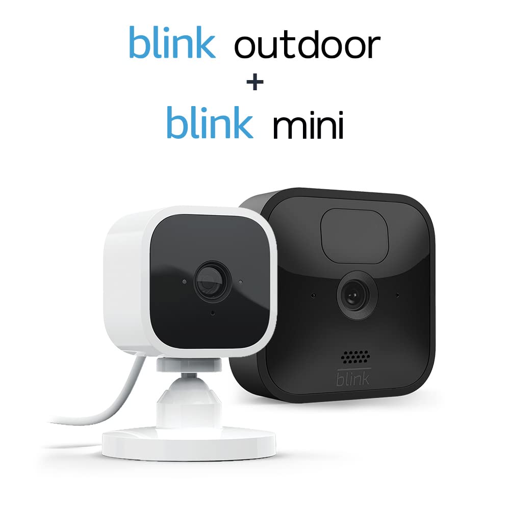 Blink Outdoor with two-year battery life | 1-Camera System + Blink Mini Indoor Pet Camera (1 Camera) | Motion Detection, Blink Subscription Plan Free Trial