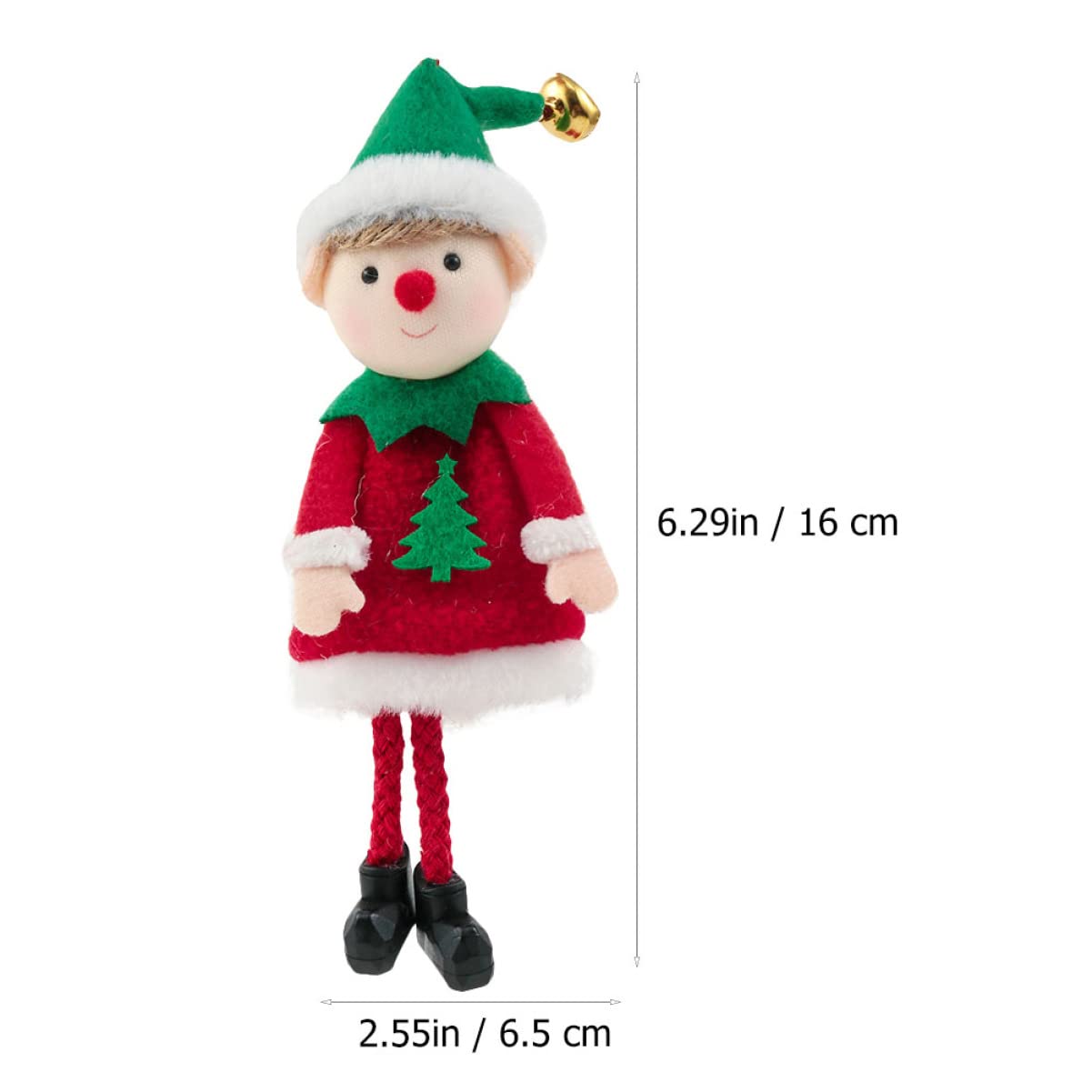 MAGICLULU 8 Sätze 8 Sets Weihnachtsbaum Anhänger Stofffigur Süße Baumdekoration Elfen Zwerge Ornamente Miniatur Engel Puppen Tierplüsch Gefüllter Vliesstoff Bunt 2 2 Stück * 8