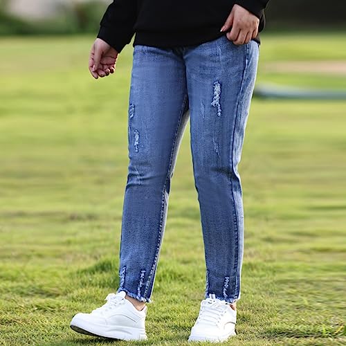 Women's High Waisted Distressed Capri Jeans Plus Size Casual Ripped Skinny Slim Fit Stretch Denim Pants4