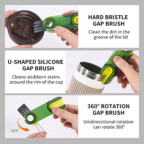 Image of ALOUD CREATIONS polypropylene (Pack of 2) 3 in 1 Multifunctional Bottle Cleaning Brush for Bottle Cap|Cup Cleaner Brush|Multipurpose Tool for Crevices, Grooves, Lid, Straw|Cup Lid Gap Cleaning Brush