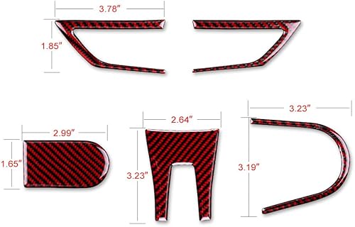 Miniatura 9 de AIRSPEED Adhesivo de fibra de carbono para volante de automóvil, calcomanía interior compatible con Chevrolet Camaro 2010 2011 accesorios (negro)