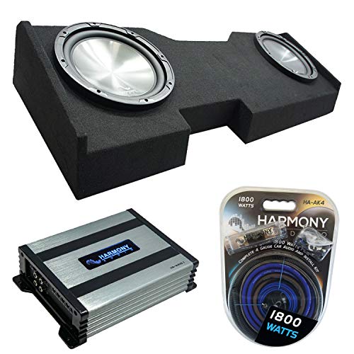 Harmony Audio Compatible with 2014-2018 Chevy Silverado Crew Cab Bundle HA-R124 Dual 12