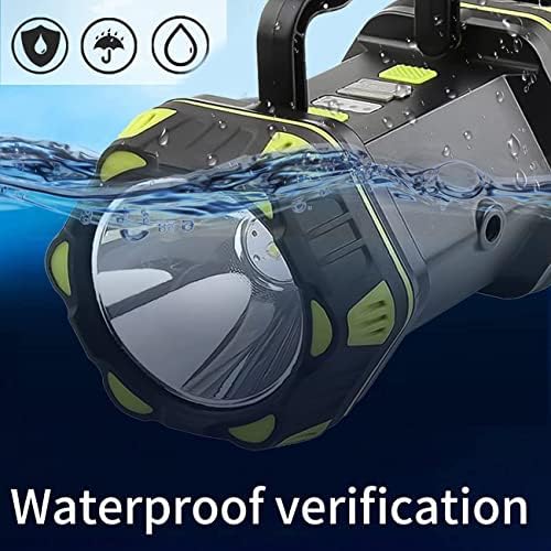 NetHong LED Handheld Headlight 9000 lm, 30 W Rechargeable Torch LED Spotlight Torch Ultra Bright Handheld Light Outdoor Emergency Torch IP65 Waterproof for Outdoor, Hiking, Camping