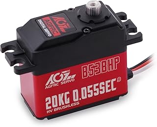 AGFRC High-Speed Brushless Steering RC-Servo-Motor - 0.055Sec Upgraded Digital Servo with Metal Gear for 1/10 RC Car Boat Crawler(B53BHP V2)