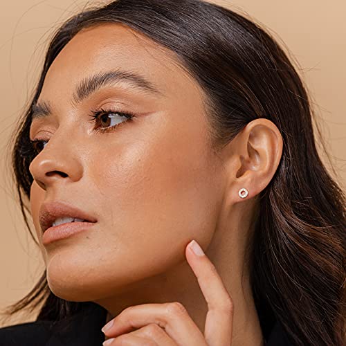 Image of PAVOI 14K Gold Plated 925 Sterling Silver Stud Earrings for Women - Dainty Geometrical Bar Triangle Heart Earrings - Valentines Day Trendy Jewelry