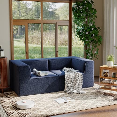 KOBY HOME 76" Sectional Compressed Sofa Modular Couches Loveseat ...