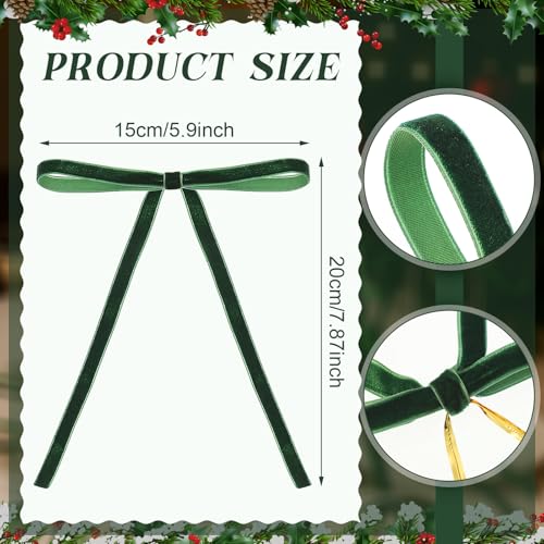 Knitgrip 24 Pcs Green Christmas Napkin Rings Vintage Chic Velvet Bow Xmas Napkin Holder Rings Buckle for Christmas Holiday Birthday Serviette Party Anniversary Wedding Dining Table Decoration by Knitgrip - Used condition - Image 3