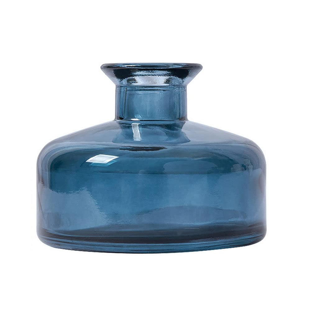 200ml/6.6oz Refillable Empty Glass Diffuser Bottle Diffuser Jar Aromatherapy Container Essential Oils Fragrance Accessories for DIY Replacement Sticks (Blue)