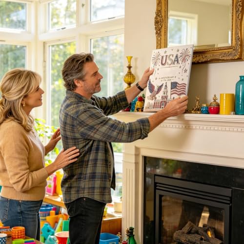 Juego de pintura de perlas patriótico completo para decoración y manualidades en el hogar 2