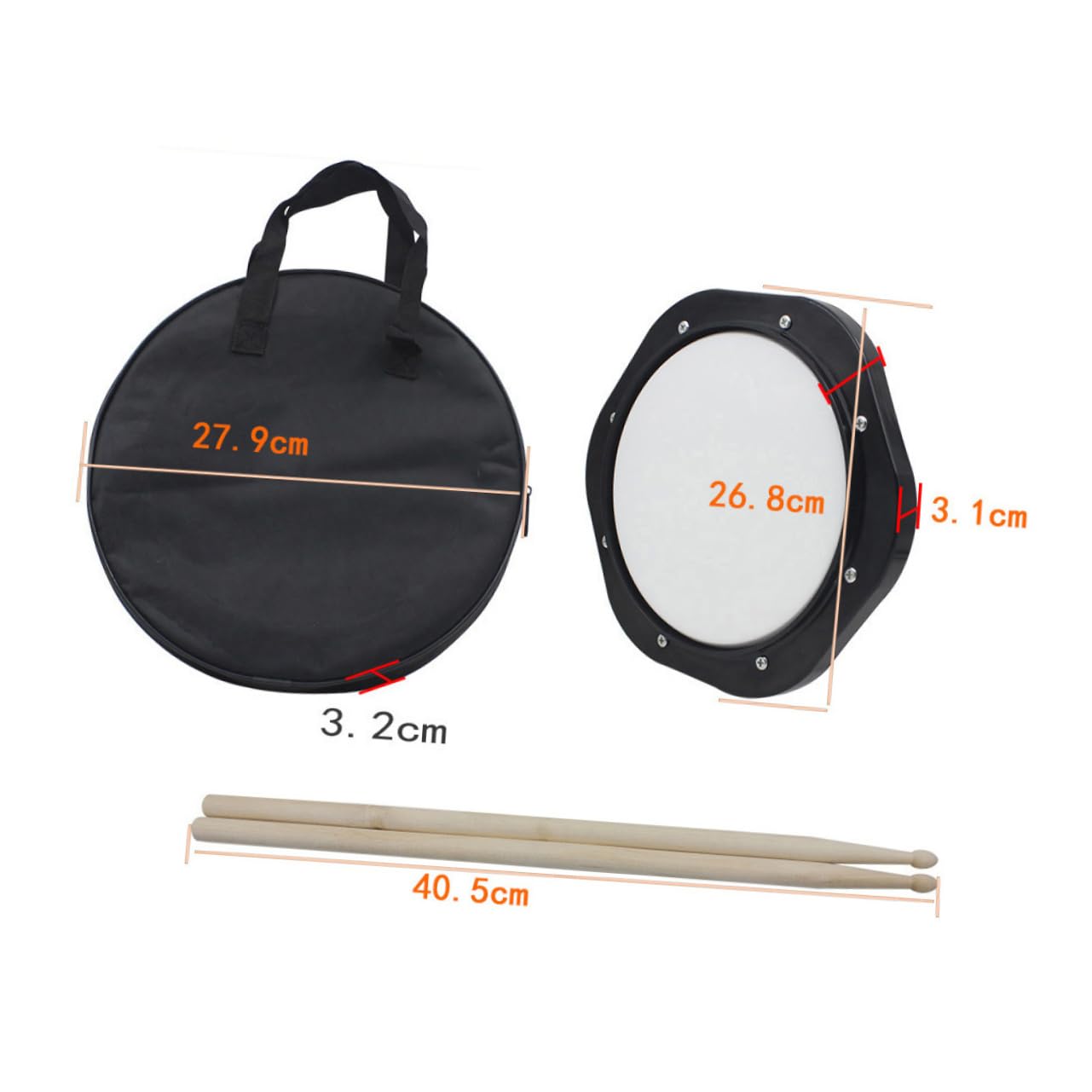 GOOHOCHY 1Set Dumb Drum Kit with Percussion Drum Sticks Silent Practice Pad for Musicians Lightweight and Durable Design Present for Friends Easy to Use