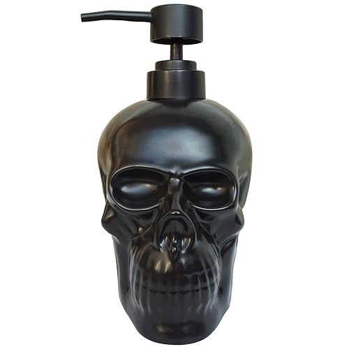 Ceramic Skull Soap Dispenser, Refillable Halloween Liquid Hand Soap Dispenser