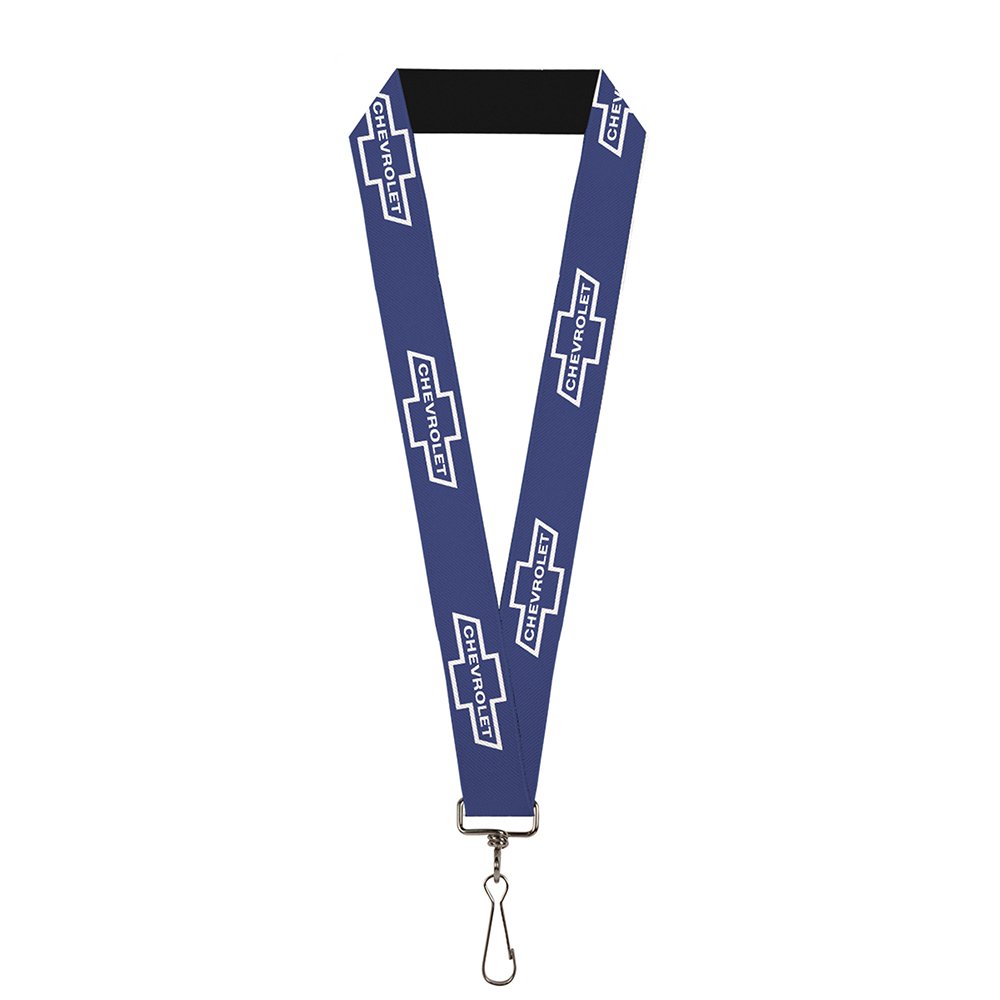 Buckle-Down Lanyard-1.0"-1965 Chevrolet Bowtie Blue/White, Multicolor, One Size