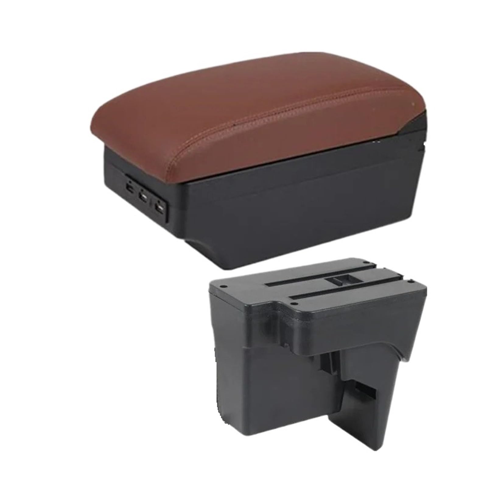 Ecbugat C6 Brown 7Usb For Kia For K3 Bl7 2023 2024 2025 Car Armrest Storage Box Dedicated Retrofit Interior Accessories Car Armrest Box(C6 Brown 7Usb)