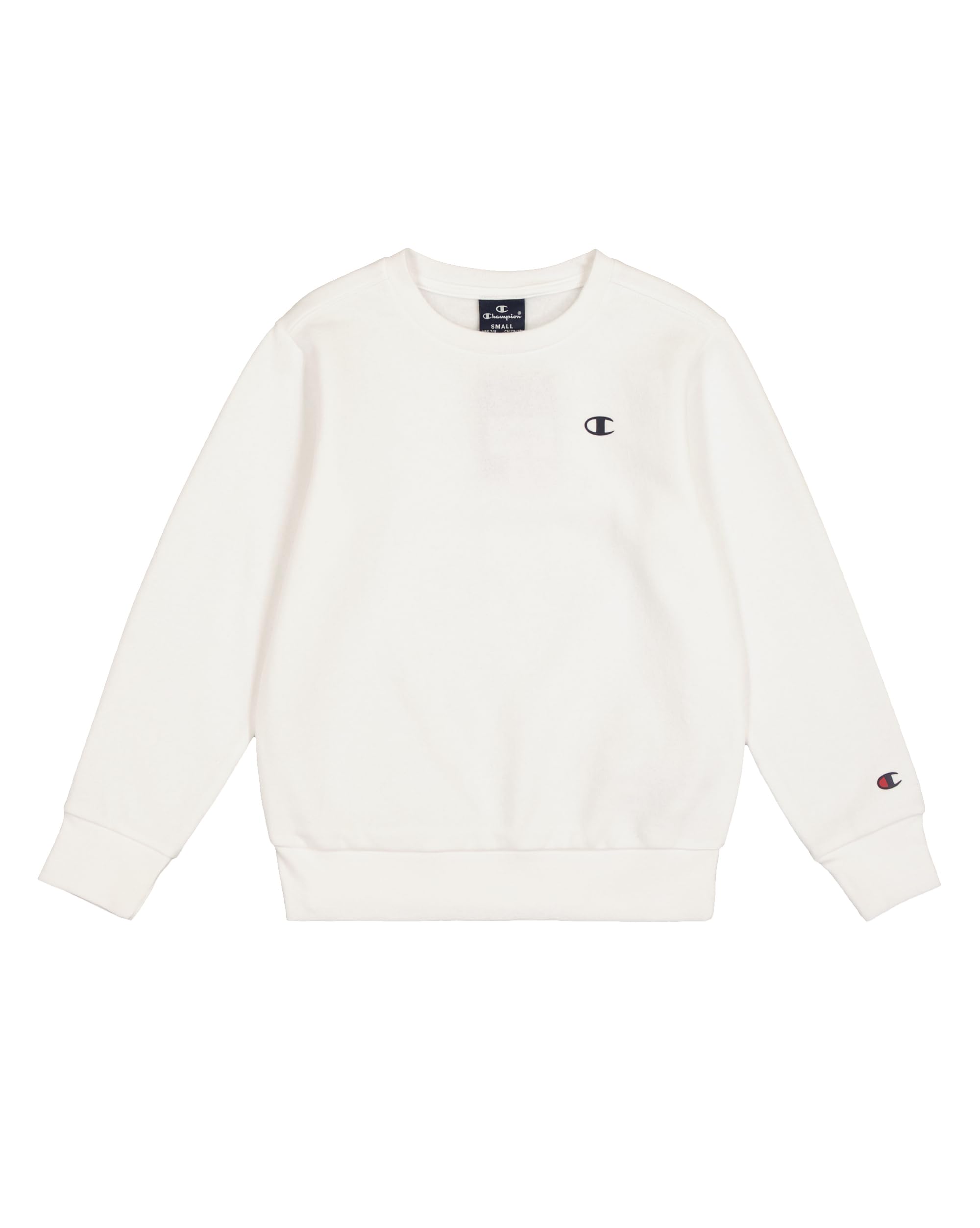 Champion Legacy Basics B-Ultralight Powerblend Fleece Crewneck Sweatshirt Kids & Boys, Bianco, 3-4 Years