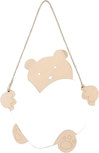 Espejo de madera para colgar en la pared, espejo de corazón colgante con cuerda, bonito espejo de oso, espejo de maquillaje, espejo de pared para