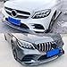 PAISEN Front Bumper Lip Compatible with 2019-2022 C Class W205 C200 C300 C43 AMG，B Style Gloss Black ABS Material Front Bumper Air Intake Lower Lip Protection Trim Spoiler，3PCS