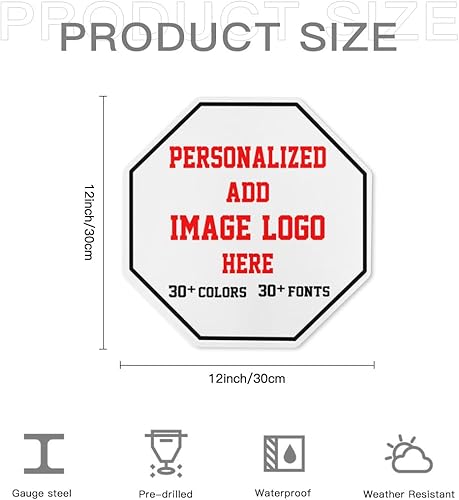 Miniatura 7 de Letreros personalizados para exteriores, letreros de estacionamiento de metal personalizados de 12 x 12 pulgadas para negocios, señales de