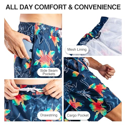 Image of Kanu Surf Men's Big Viper Extended Size Stripe Swim Trunk