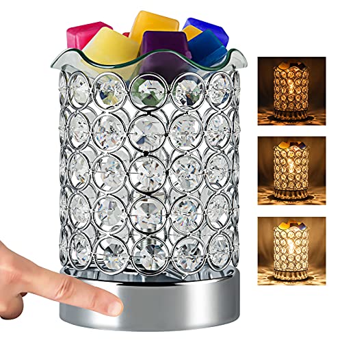 Crystal Wax-Melt Warmer for Scented Wax-Melter - Electric Fragrance Oil Burner For Warming Candles For Home Decor (Crystal touch style)