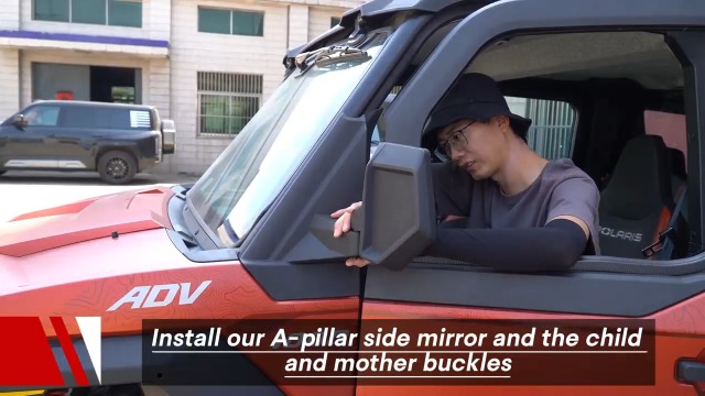 Rear View Mirror For Polaris Xpedition ADV 2024-2025 - Convex Explosion-Proof Glass, Top Mount