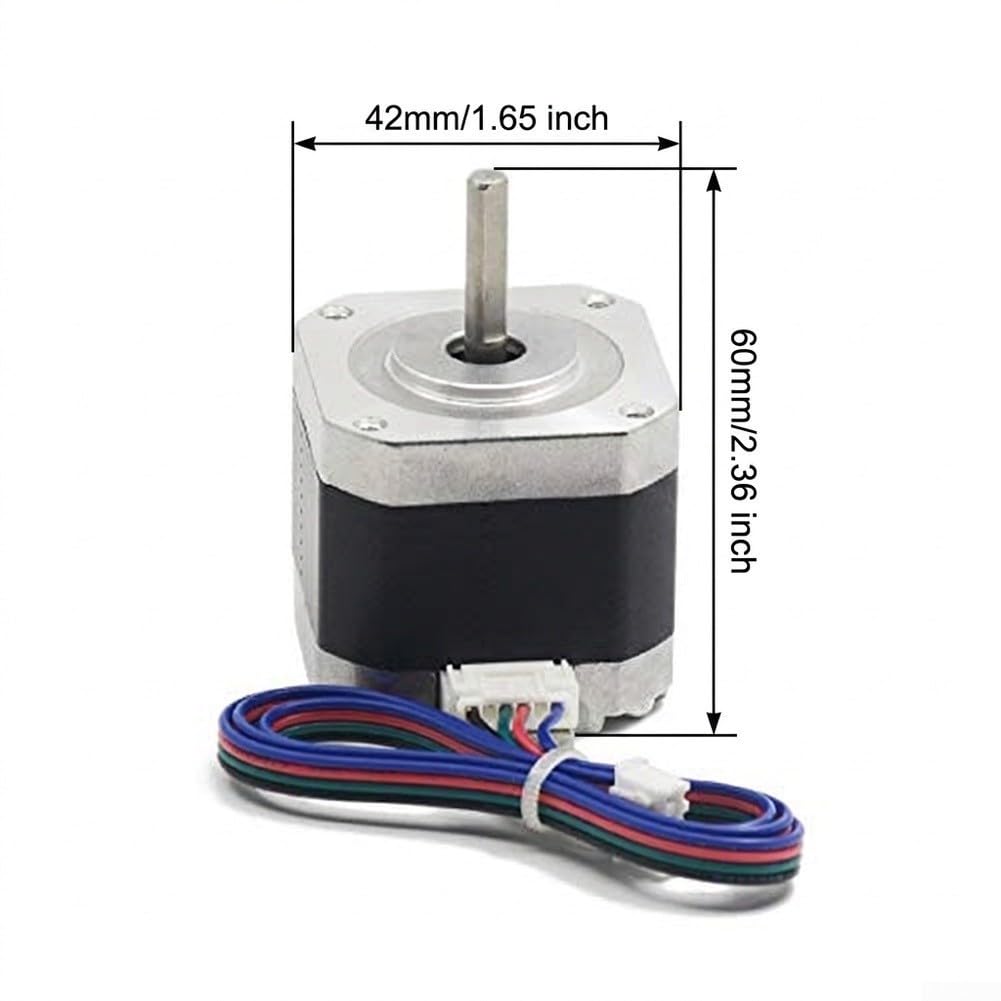 Para Nema 17 motor paso a paso 42 x 60 mm bipolar 1,8 grados para Nema | Ángulo de paso de 1,8°, posicionamiento preciso, ideal para impresión 3D, funcionamiento suave, alta precisión