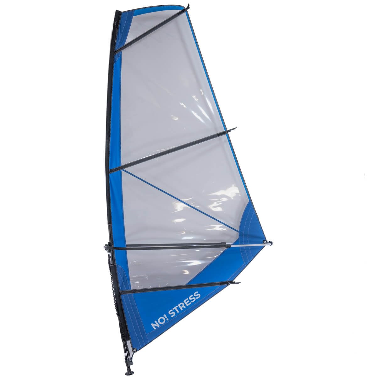 No Stress Windsup Rig 5m² I Kompaktes Windsurf-Rigg Set mit 2-teiligem Epoxy-Mast 400 cm I Verstellbarer Gabelbaum 170-220 cm I Kardangelenk-Mastfuß I Inkl. Transporttasche I Ideal für WindSUP Boards