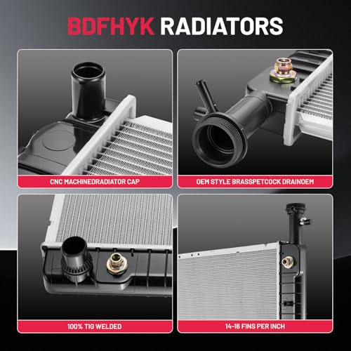 Image of BDFHYK 2793 Aluminum Radiator for Chevy Express 1500 04-14, 2500 04-07