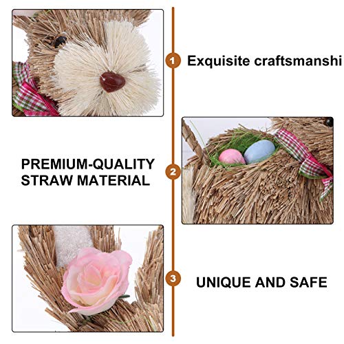 NOLITOY Cesta De Coelhinho Da Páscoa Cesta De Palha De Páscoa Tecida Coelho De Páscoa Baldes De Ovos