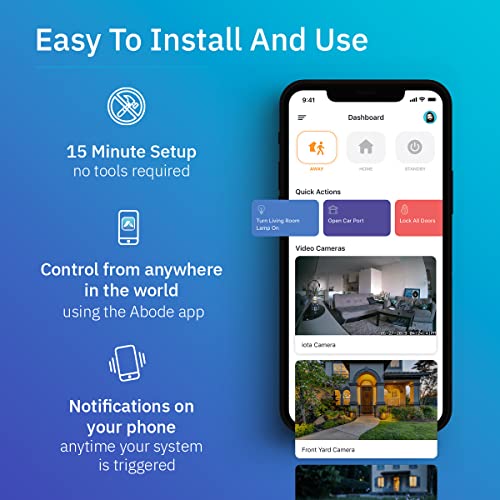 Abode Security System Starter Kit – Expandable To Protect Your Whole Home - Easy Diy Installation - Optional Professional Monitoring - Works With Homekit, Alexa & Google Home #TOP5