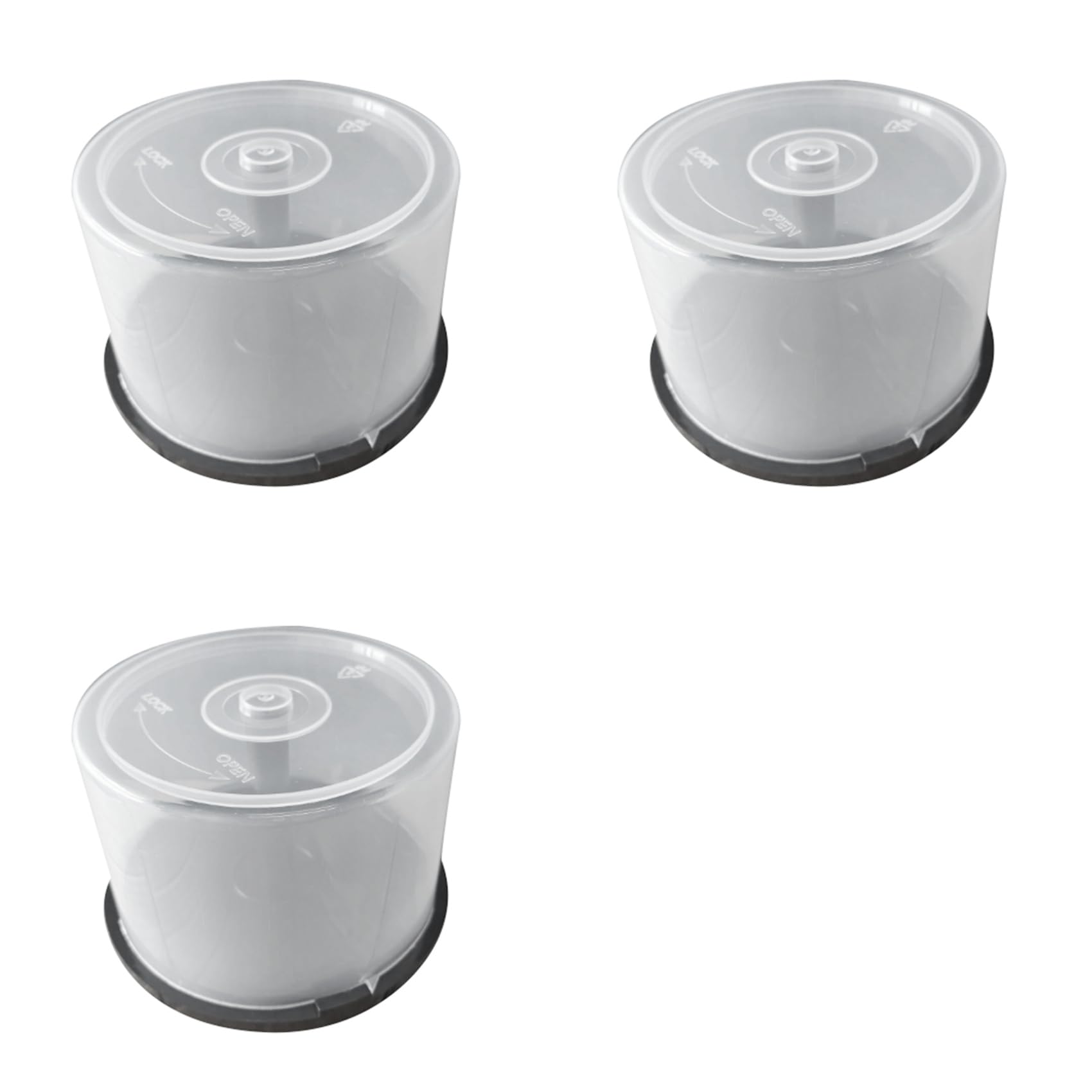 Onchdbfhuu 3pcs Large Capacity CD/DVD Storage Container Clear Plastic DVD Holder Compact Disk Organizer Space-Saving Design