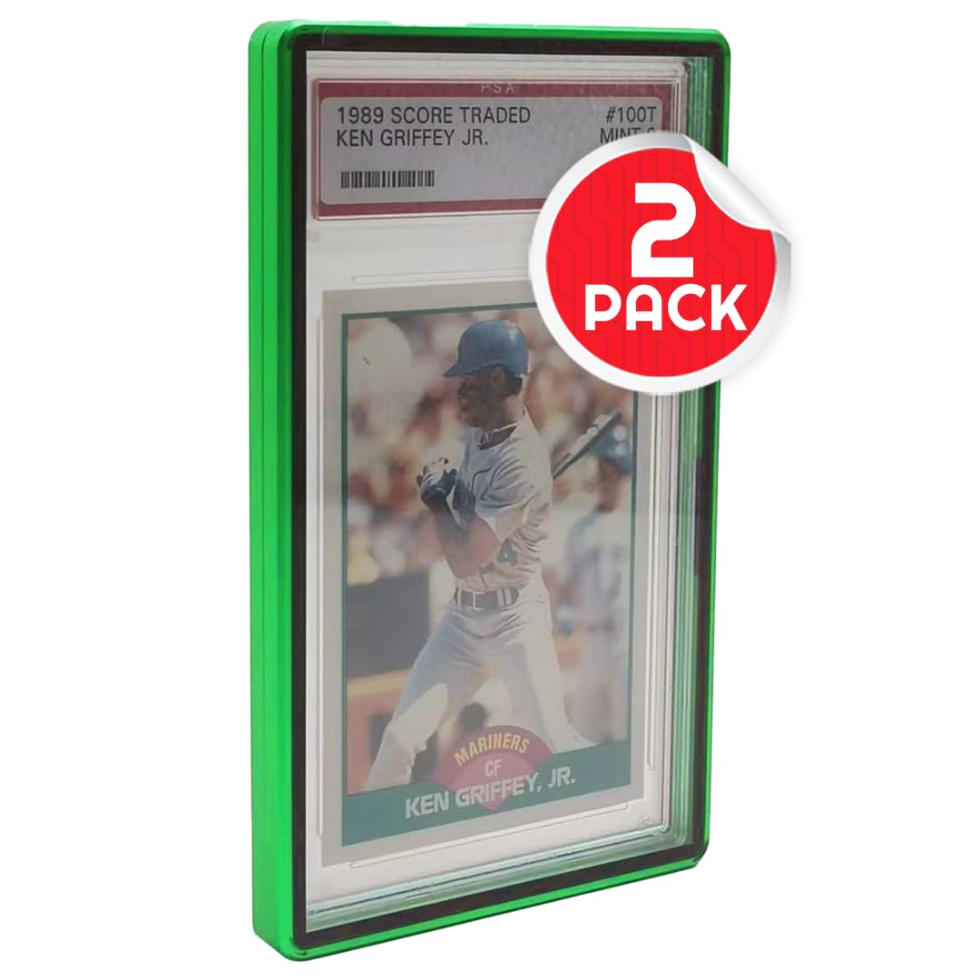 EVORETRO Magnetic Card Holder for PSA Graded Card – Aluminum Alloy Frame, Durable Card Cases for Sports Cards, Secure Trading Card Protection (Green)