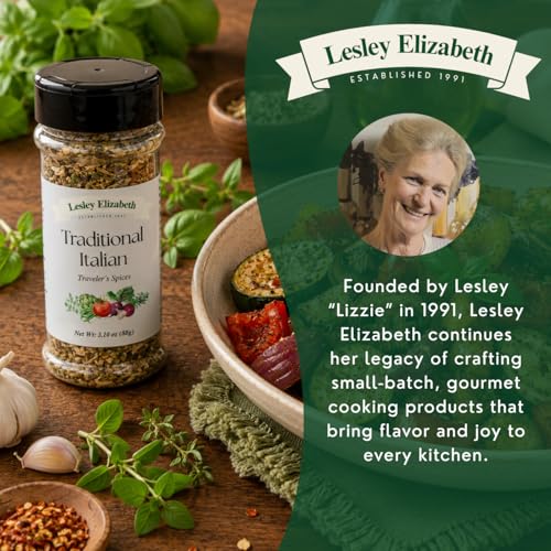Image of Lesley Elizabeth Traditional Italian Traveler's Spices - Rich Italian & Herb Blend | Perfect for Pasta, Roasted Vegetables, Chicken & Sandwiches | All-Purpose Cooking